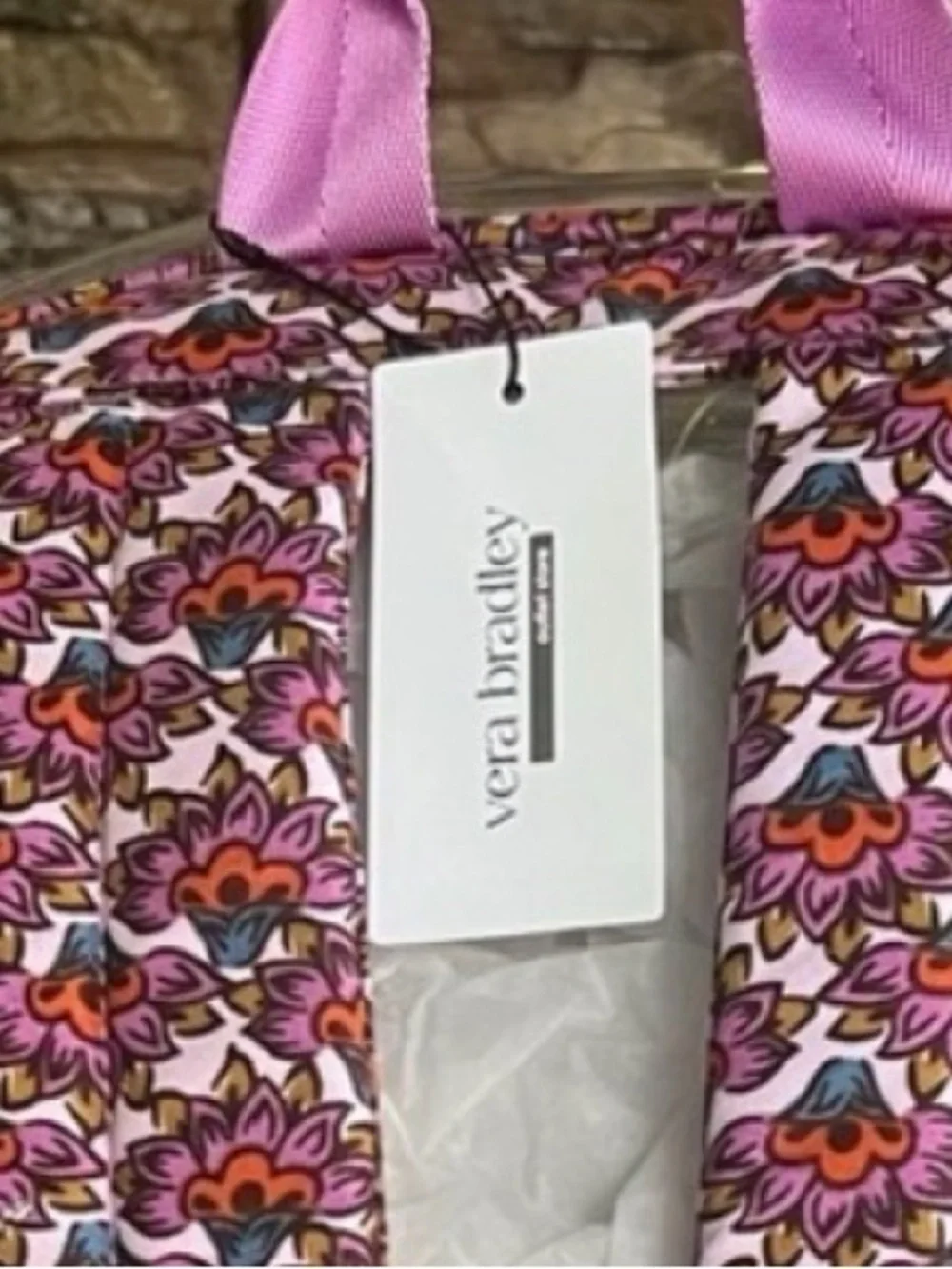 VERA BRADLEY wTransparent Backpack with Purple Floral Design
